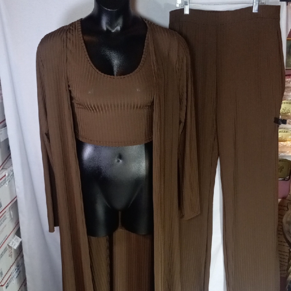 SHEIN Brown Pantsuit Set
